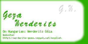geza werderits business card